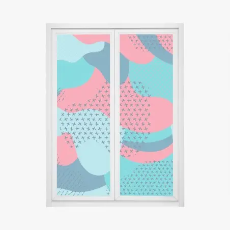 Window decal playful turquoise abstract pattern • Wallissimo®