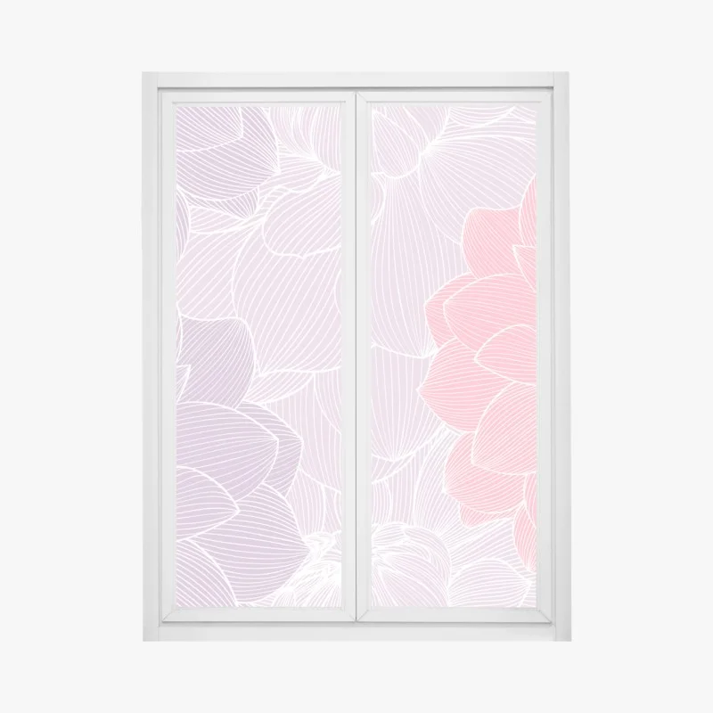 Window decal soft pastel floral bloom pattern