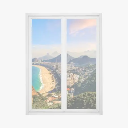 Window decal Copacabana and Ipanema aerial panorama • Wallissimo®