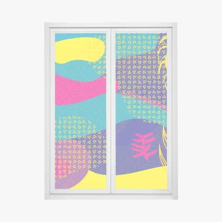Window decal vibrant abstract tropical pattern • Wallissimo®