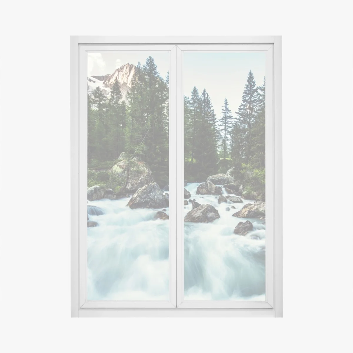 Window decal scenic alpine river in Ferret Valley • Wallissimo® Window decal scenic alpine river in Ferret Valley • Wallissimo®