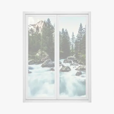 Window decal scenic alpine river in Ferret Valley • Wallissimo®