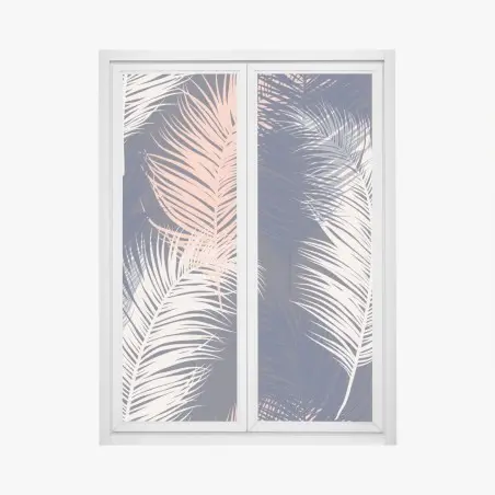 Window decal navy and blush feather pattern • Wallissimo®