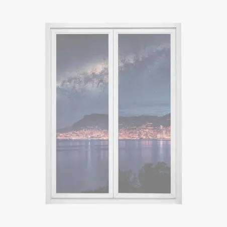 Window decal coastal city under the milky way • Wallissimo®