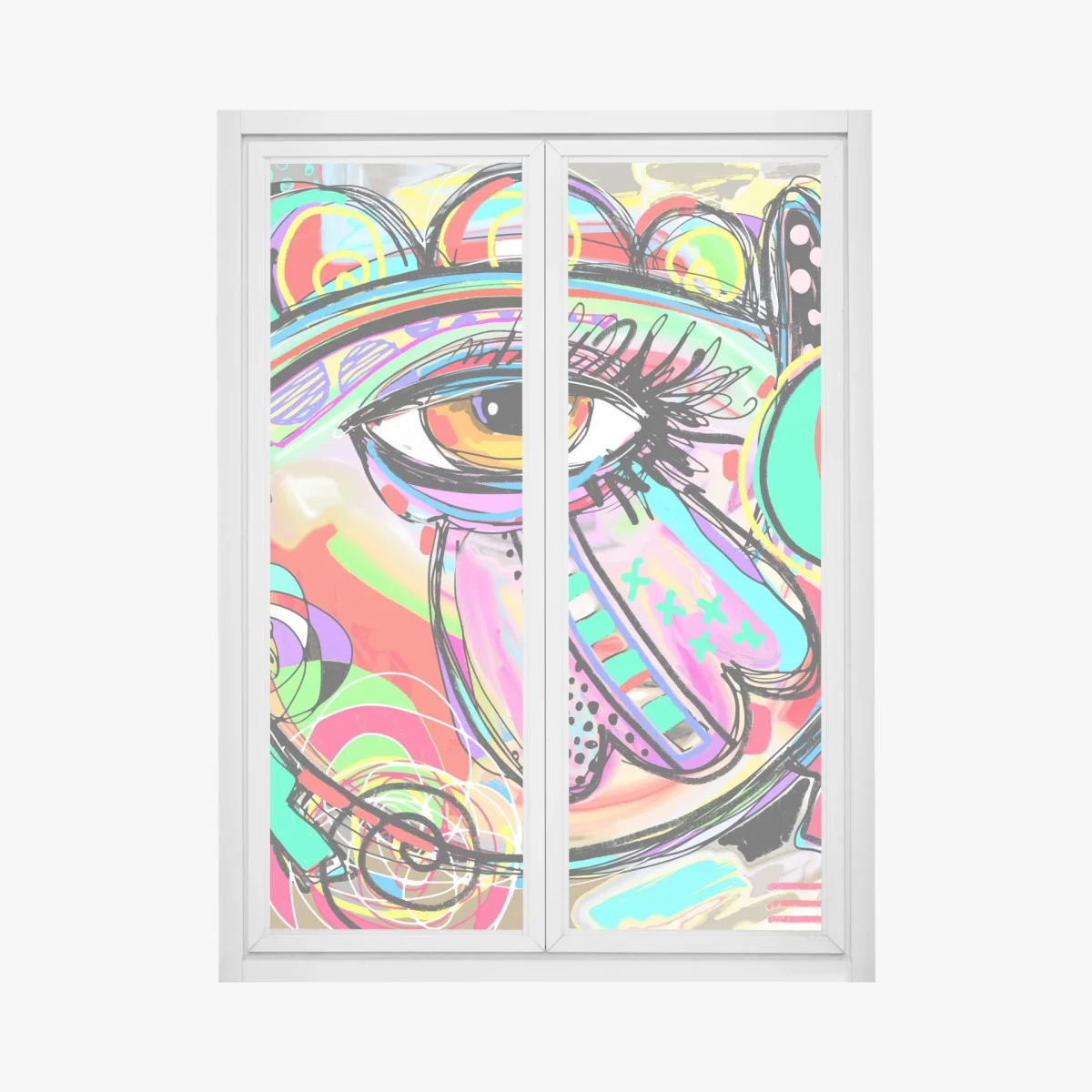 Window decal vibrant abstract eye portrait ⁕ Wallissimo® Window decal vibrant abstract eye portrait ⁕ Wallissimo®