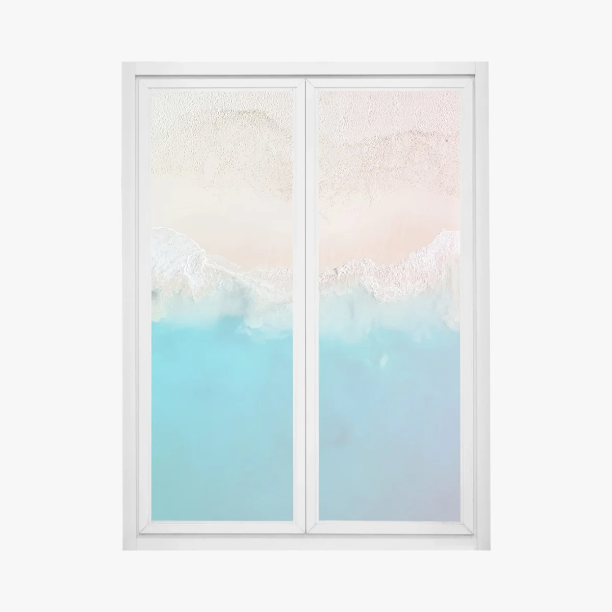 Window decal pastel turquoise beach aerial • Wallissimo® Window decal pastel turquoise beach aerial • Wallissimo®