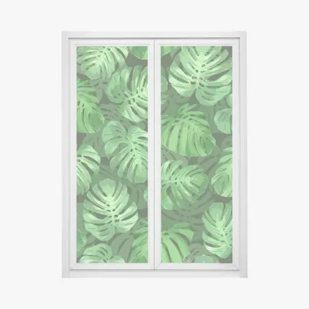 Window decal tropical monstera leaf pattern • Wallissimo®