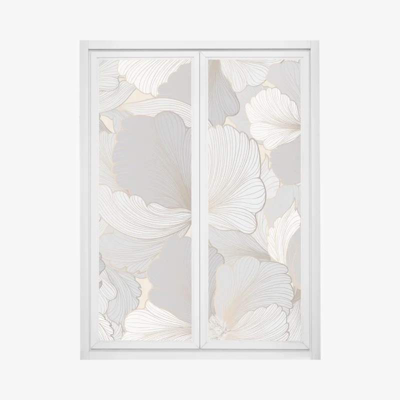 Window decal delicate pastel floral pattern