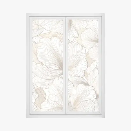 Window decal delicate beige floral illustration • Wallissimo®