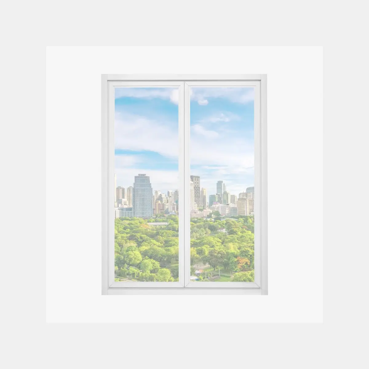 Window decal vibrant Bangkok skyline above Lumpini Park • Wallissimo® Window decal vibrant Bangkok skyline above Lumpini Park • Wallissimo®