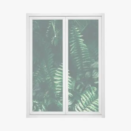 Window decal tropical green leaves composition • Wallissimo®