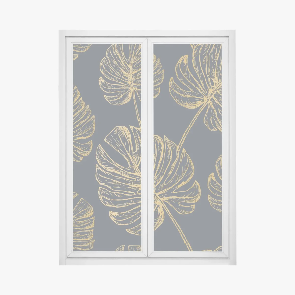 Window decal gold monstera leaves on dark background ⁕ Wallissimo® Window decal gold monstera leaves on dark background ⁕ Wallissimo®