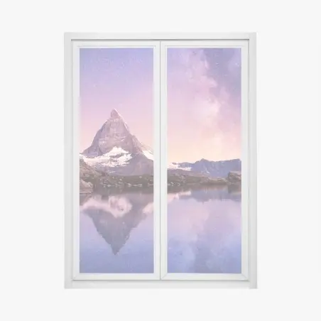 Window decal Matterhorn reflection under the Milky Way • Wallissimo®