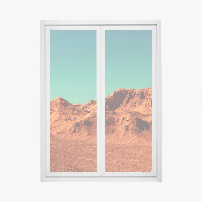 Window decal martian landscape sci-fi vista