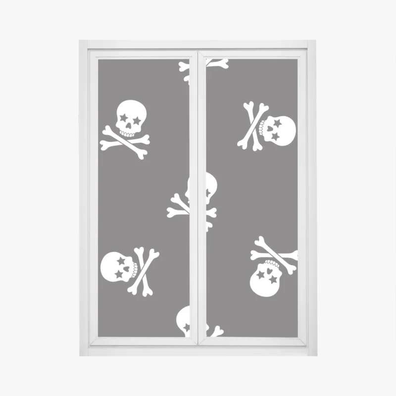 Window decal skull and crossbones seamless pattern