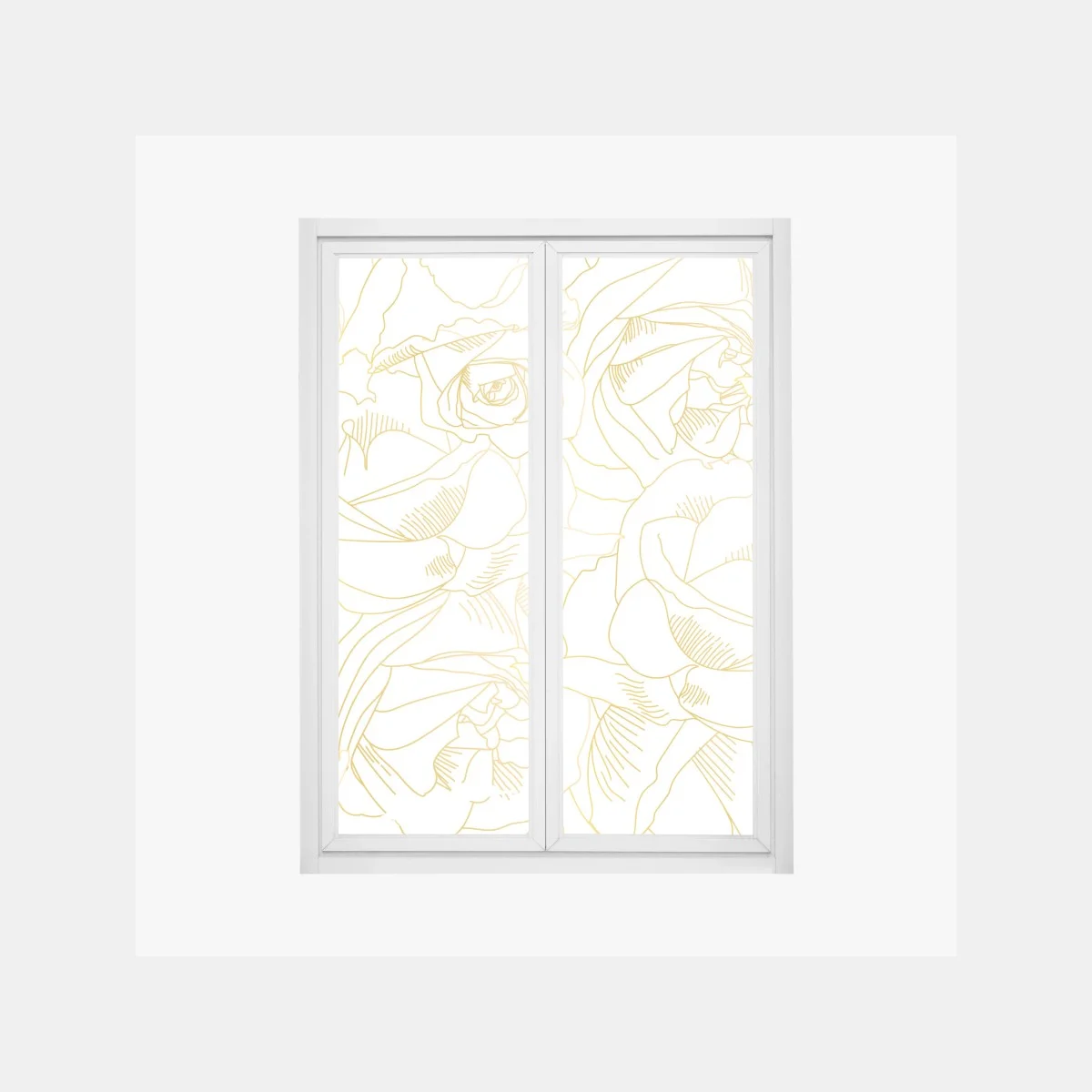 Window decal delicate gold rose line art pattern ⁕ Wallissimo® Window decal delicate gold rose line art pattern ⁕ Wallissimo®