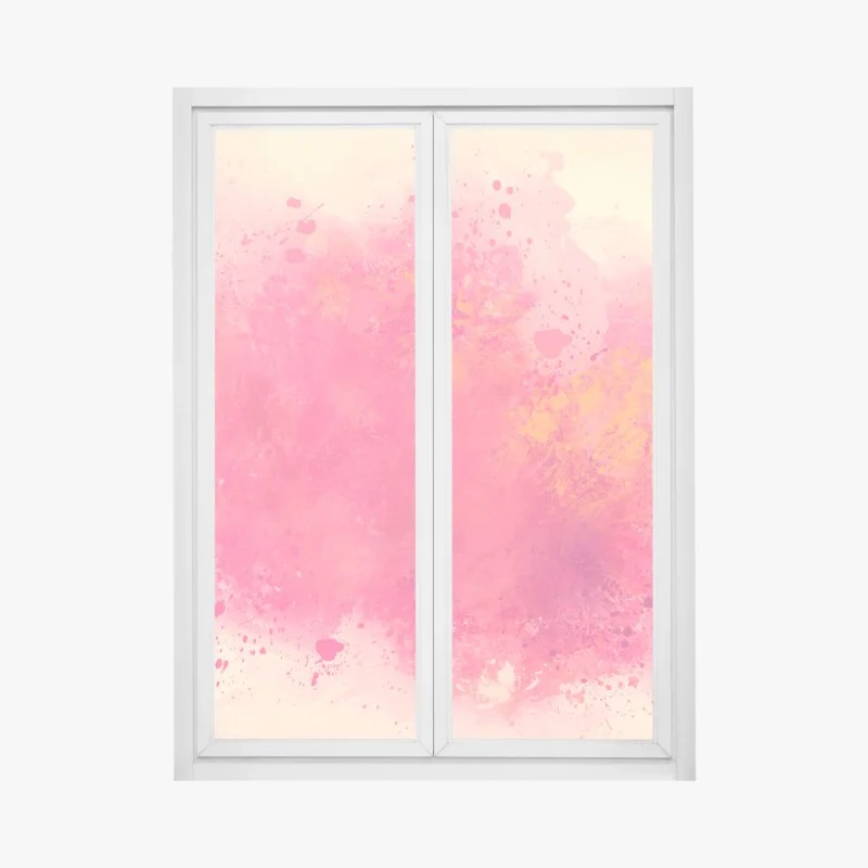Window decal vibrant pink watercolor splash