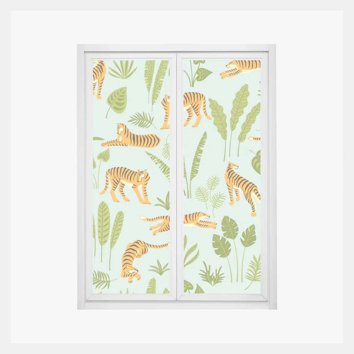 Window decal playful tiger jungle pattern ⁕ Wallissimo® Window decal playful tiger jungle pattern ⁕ Wallissimo®