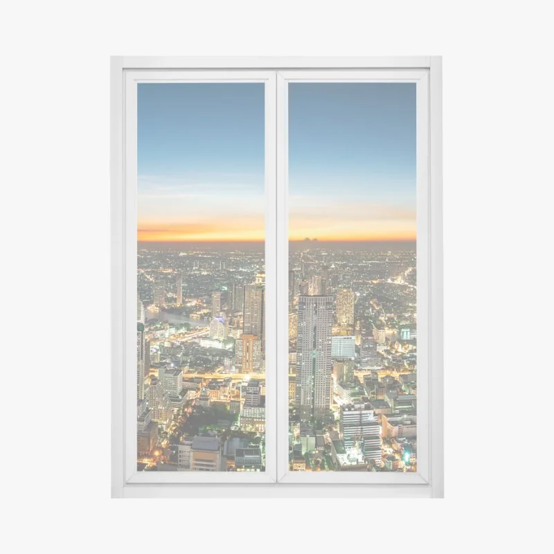 Window decal Bangkok skyline at dusk