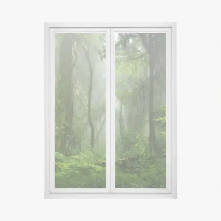 Window decal misty tropical jungle pathway • Wallissimo®