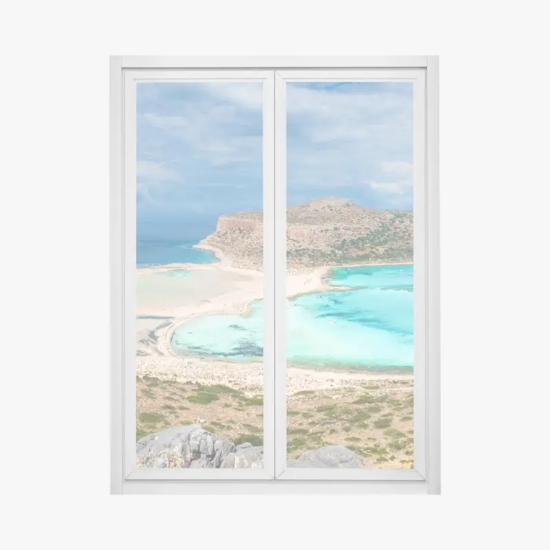 Window decal Balos Lagoon, Crete panoramic beach view