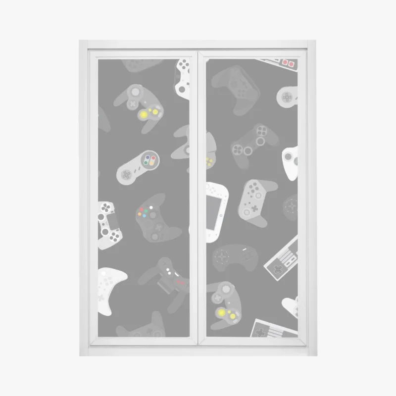 Window decal retro gaming controllers pattern