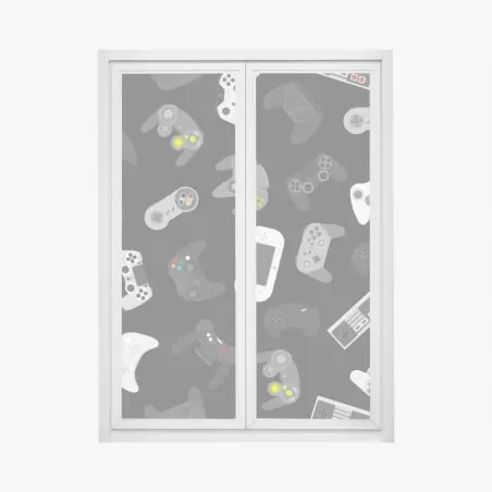 Window decal retro gaming controllers pattern • Wallissimo®