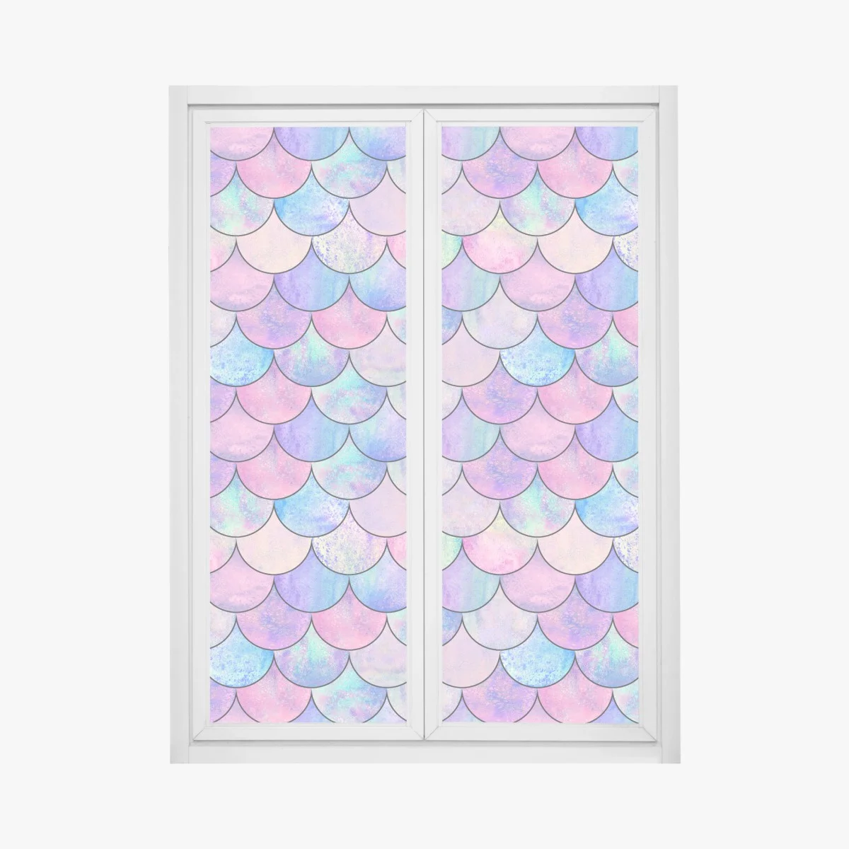Window decal pastel mermaid scales pattern ⁕ Wallissimo® Window decal pastel mermaid scales pattern ⁕ Wallissimo®