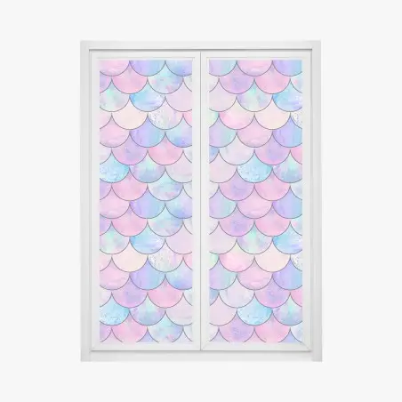 Window decal pastel mermaid scales pattern • Wallissimo®