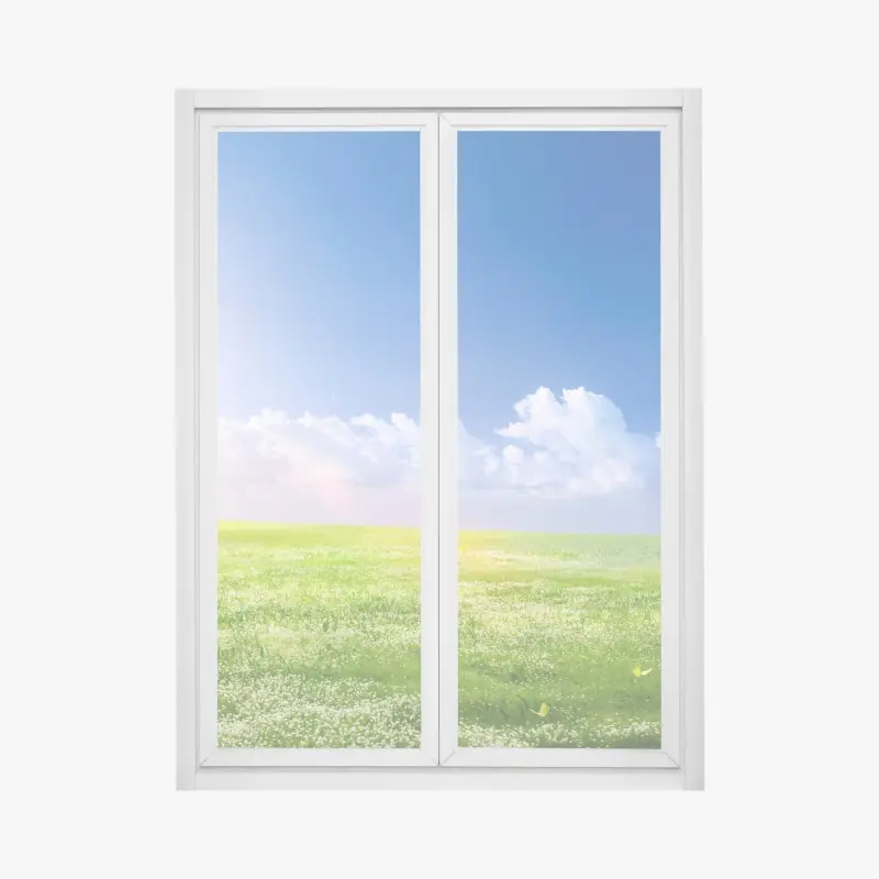 Window decal sunny spring meadow with blue sky