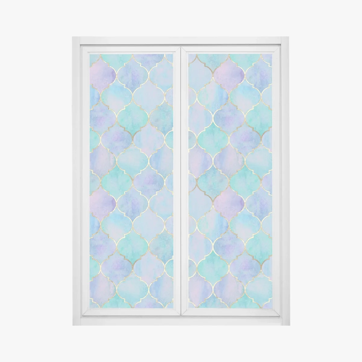 Window decal pastel turquoise moroccan tile pattern ⁕ Wallissimo® Window decal pastel turquoise moroccan tile pattern ⁕ Wallissimo®