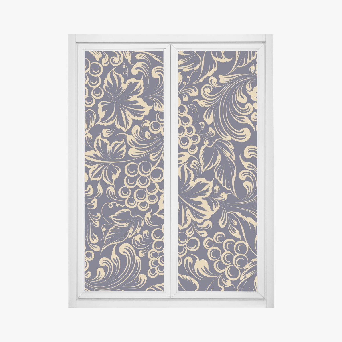 Window decal elegant baroque grape pattern in gold ⁕ Wallissimo® Window decal elegant baroque grape pattern in gold ⁕ Wallissimo®