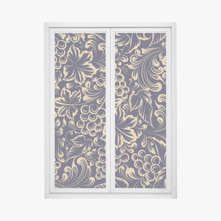 Window decal elegant baroque grape pattern in gold • Wallissimo®