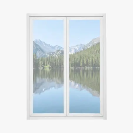 Window decal mountain lake reflection • Wallissimo®