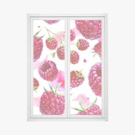 Window decal watercolor raspberry pattern • Wallissimo®