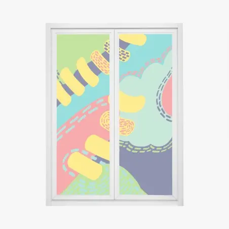 Window decal vibrant abstract pattern art • Wallissimo®