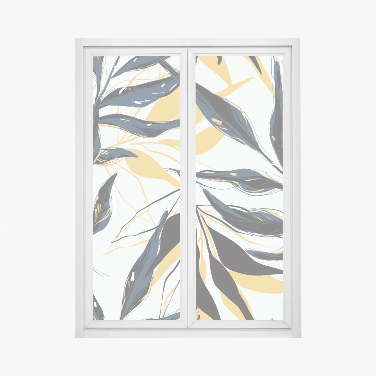 Window decal navy and gold botanical leaf pattern ⁕ Wallissimo® Window decal navy and gold botanical leaf pattern ⁕ Wallissimo®