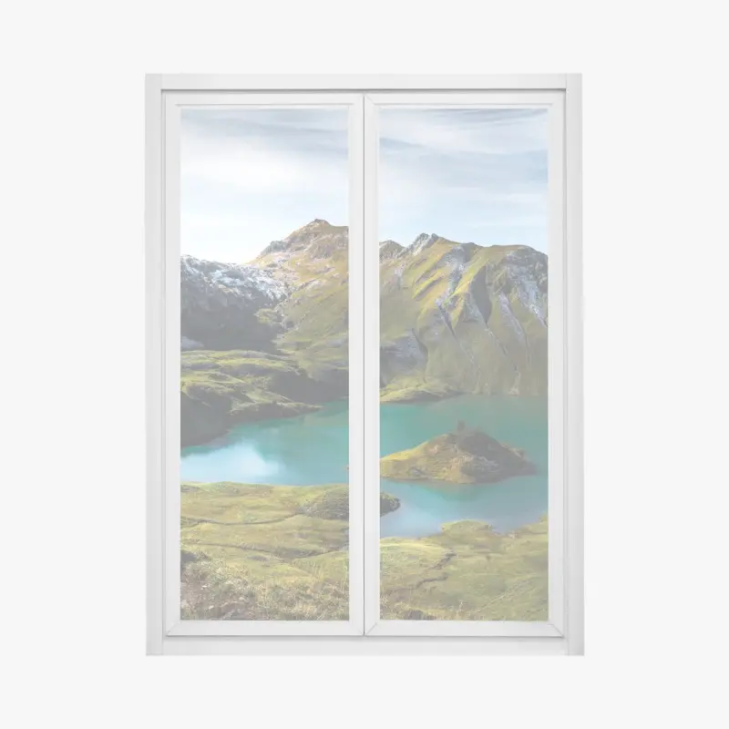 Window decal turquoise lake at Schrecksee, Bavaria