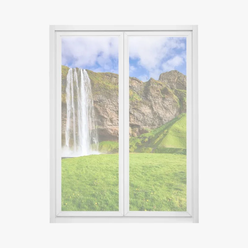 Window decal Seljalandsfoss waterfall panorama