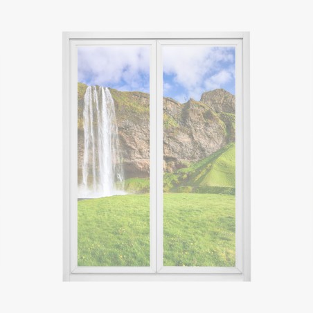Window decal Seljalandsfoss waterfall panorama • Wallissimo®