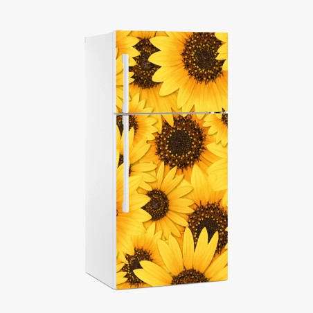 Fridge sticker golden sunflower bloom pattern • Wallissimo®