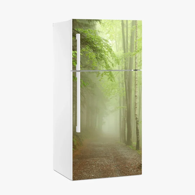 Fridge sticker misty forest path
