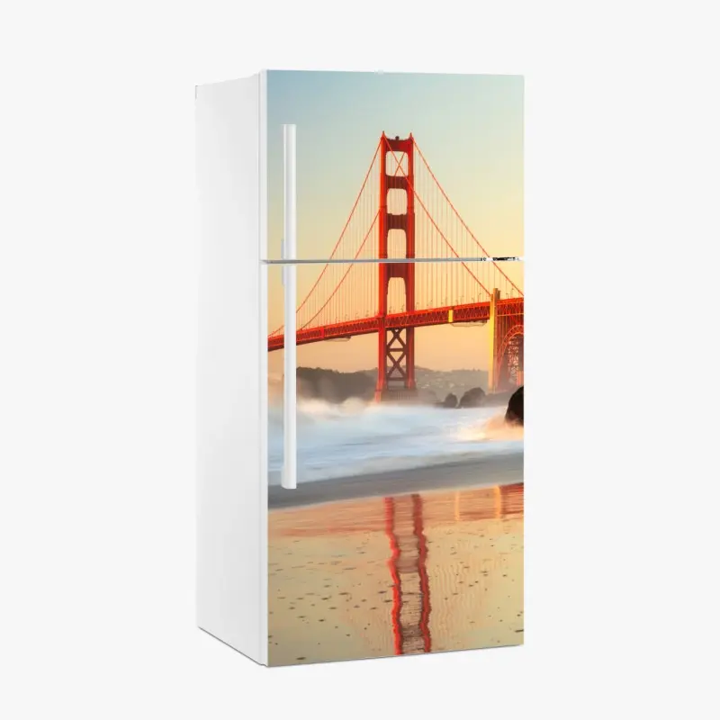 Fridge sticker Golden Gate bridge at sunset