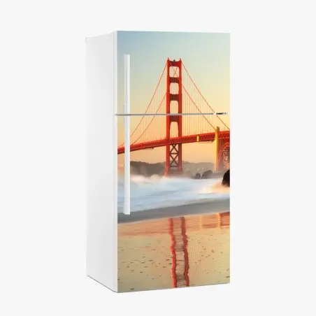 Fridge sticker Golden Gate bridge at sunset • Wallissimo®