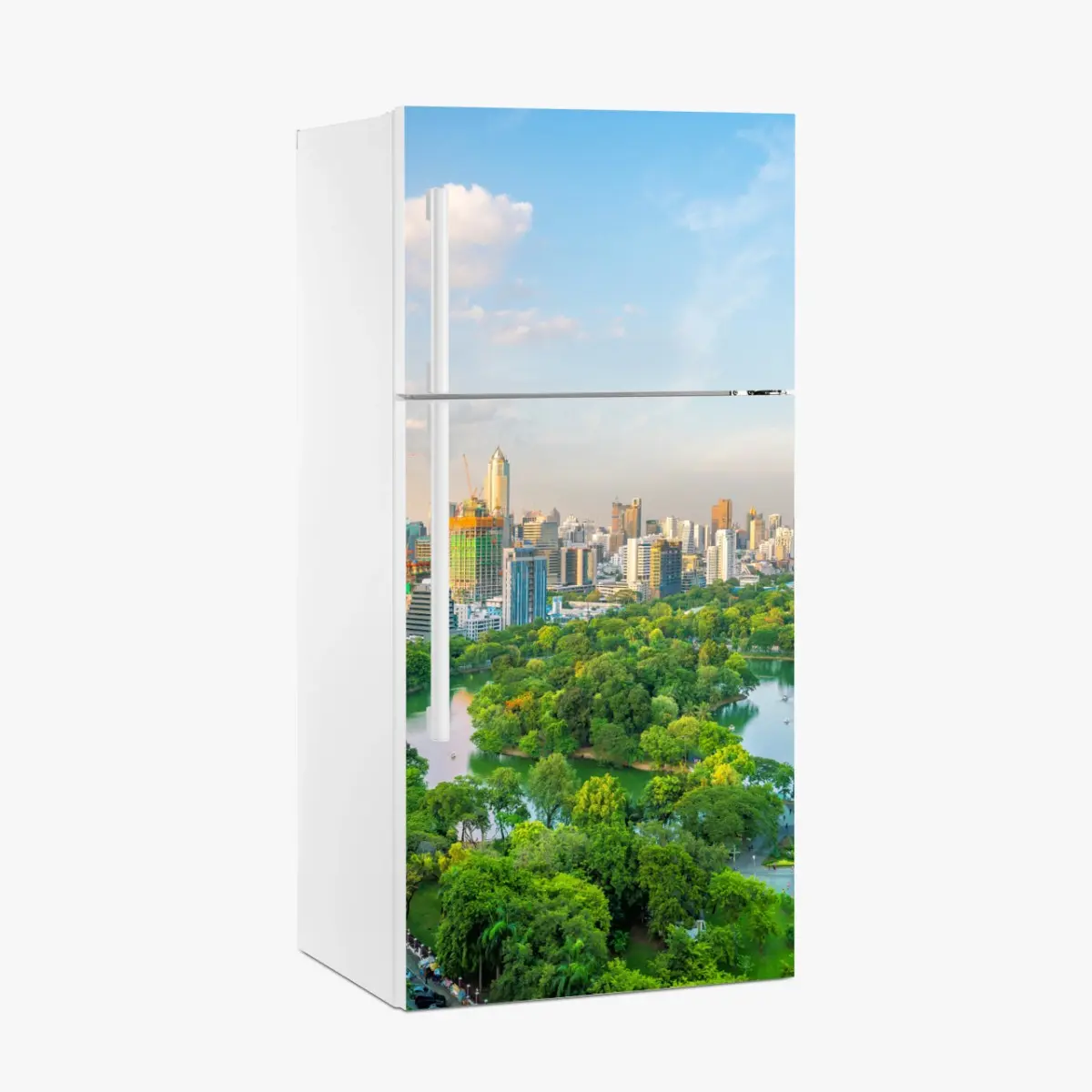 Fridge sticker Bangkok skyline over Lumpini Park • Wallissimo® Fridge sticker Bangkok skyline over Lumpini Park • Wallissimo®