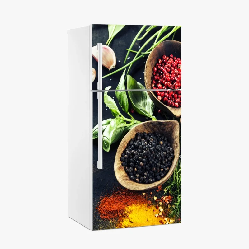 Fridge sticker vibrant spices and fresh herbs