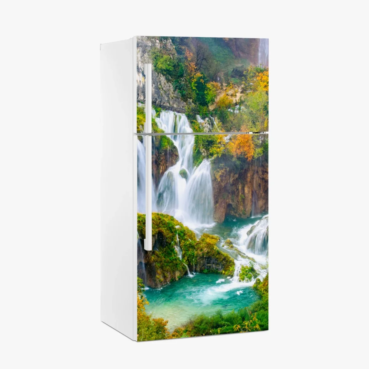 Fridge sticker turquoise waterfall in autumn ⁕ Wallissimo® Fridge sticker turquoise waterfall in autumn ⁕ Wallissimo®
