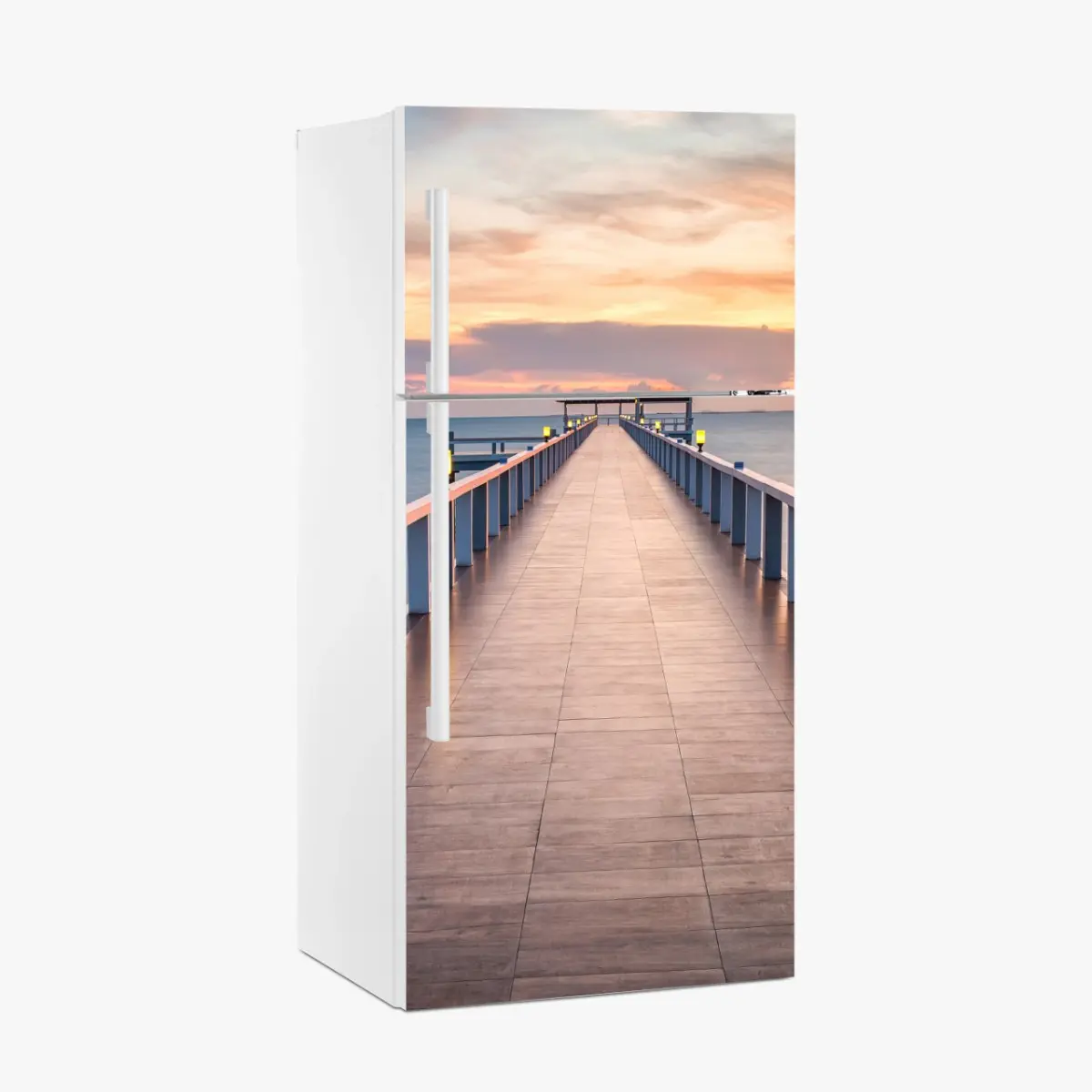 Fridge sticker sunset pier at the harbor • Wallissimo® Fridge sticker sunset pier at the harbor • Wallissimo®