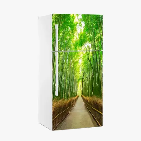 Fridge sticker tranquil bamboo path in Kyoto • Wallissimo®