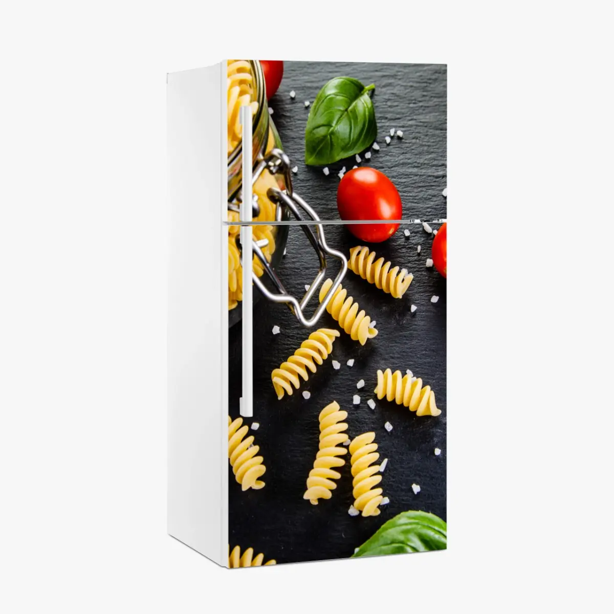 Fridge sticker pasta ingredients flat lay with tomatoes and basil ⁕ Wallissimo® Fridge sticker pasta ingredients flat lay with tomatoes and basil ⁕ Wallissimo®